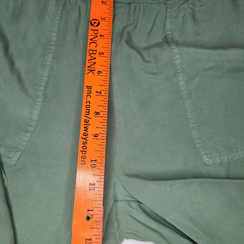 Saks Fifth Avenue Cargo Pants Women's Green Medium Elastic Tie Waist Boho Casual - Picture 7 of 11